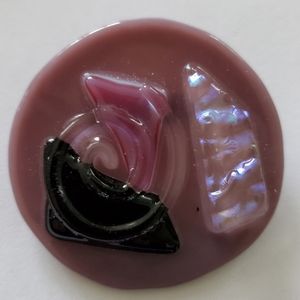 Beautiful Artisan Glass Pin with Deco Design
